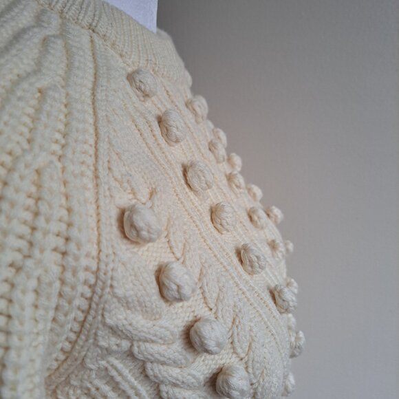 NEW Veronica Beard 100% Wool Ivory Hamilton Popcorn Sweater Size XS - Picture 6 of 16